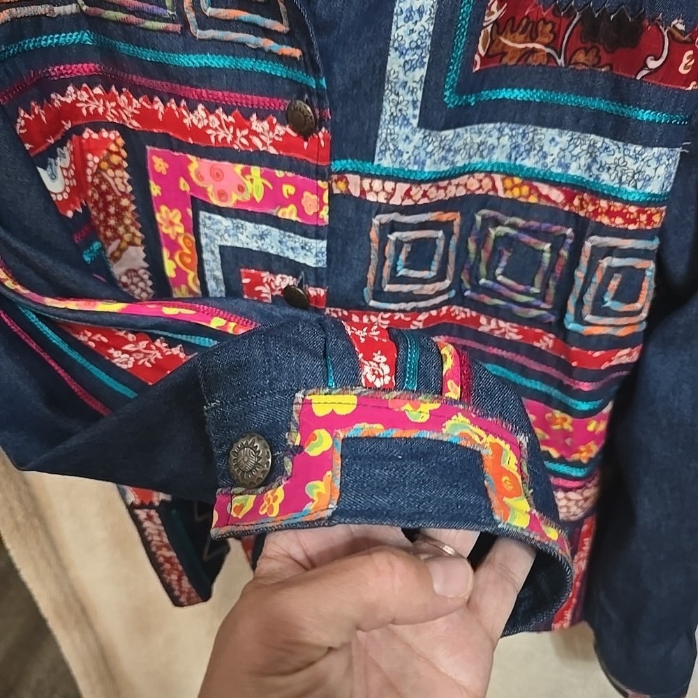 Madison Studio Button-Up Blazer Jacket Striped Fa… - image 5